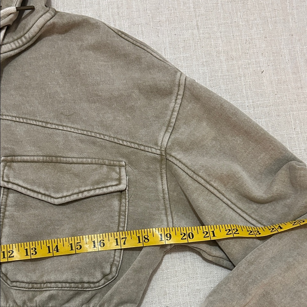 Urban Outfitters Yogi Fleece Hoodie Women’s S Olive Cropped Yoga Loungewear - Picture 4 of 15